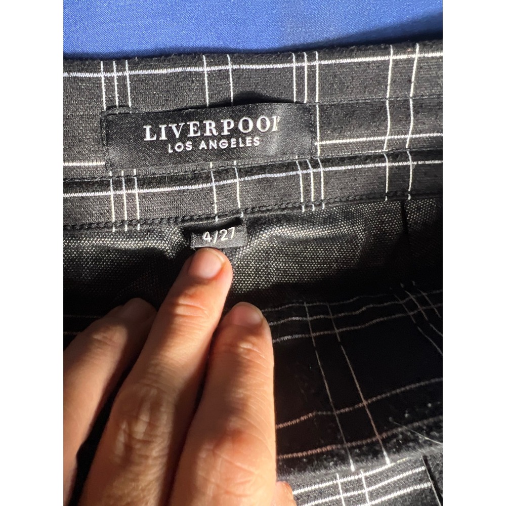 Liverpool Los Angeles Black White Plaid Jogger Pants Zip Pocket Size 4/27 - Picture 3 of 7